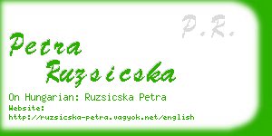 petra ruzsicska business card